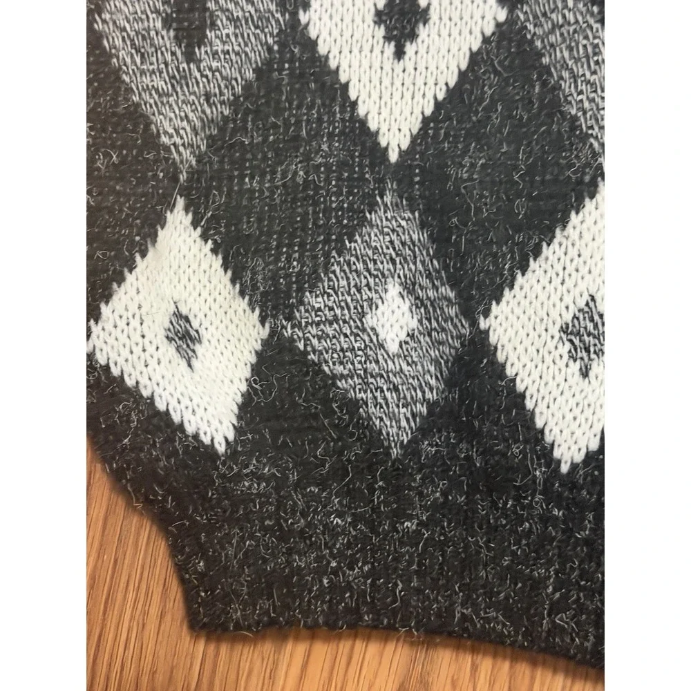 Vintage Sears Mens Large Argyle Cardigan Sweater Vest Made In USA
